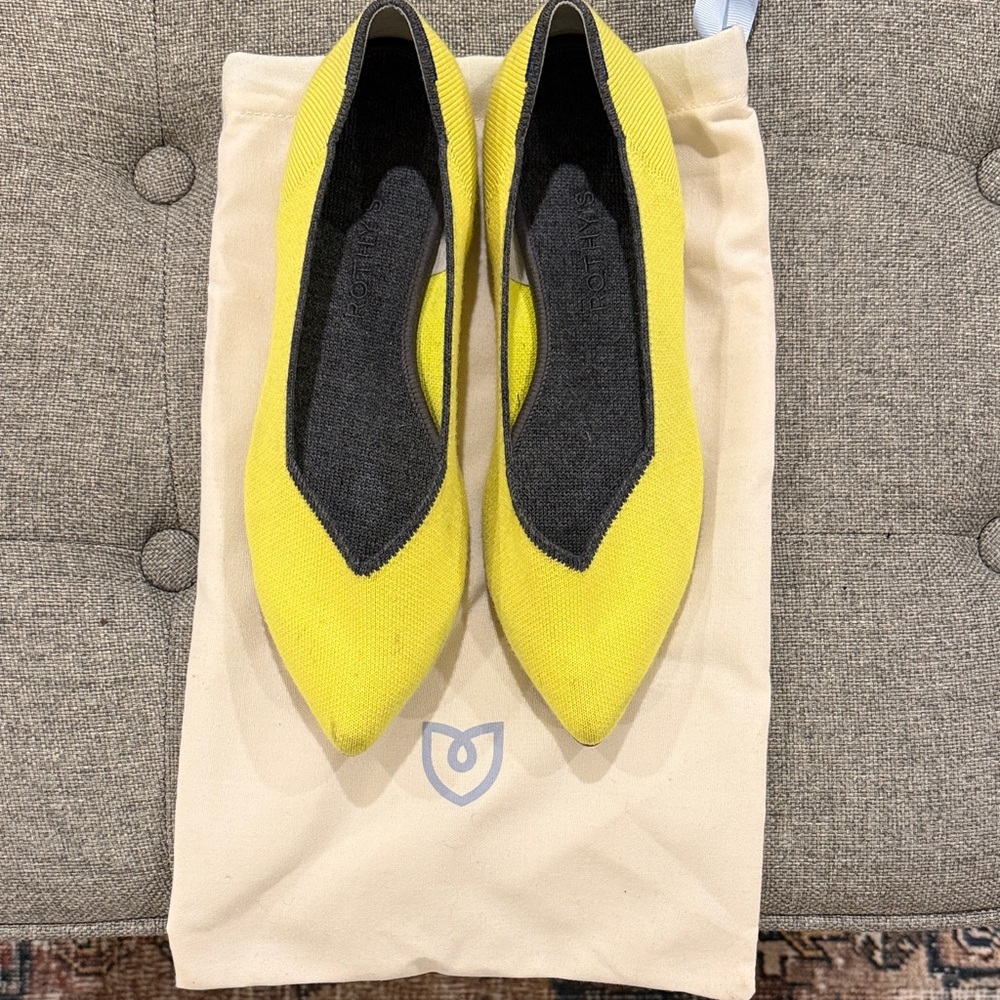 Rothy's Bright Yellow Pointed Flats